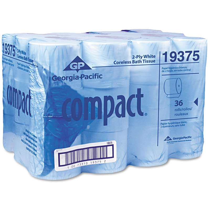 Georgia Pacific Compact Coreless Toilet Paper, White - 36 Rolls